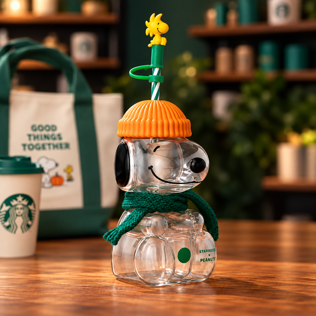 Starbucks x Peanuts Snoopy Glass Tumbler